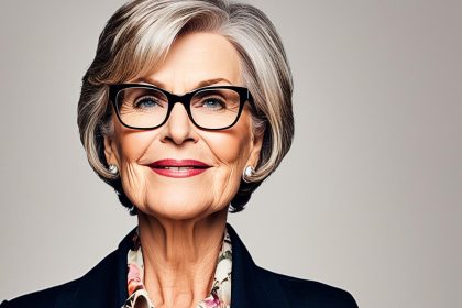 Kurzhaarfrisuren für Frauen ab 60 mit Brille
