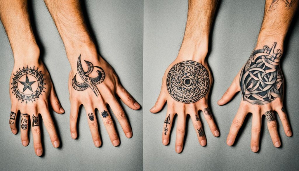 männliche Finger-Tattoos