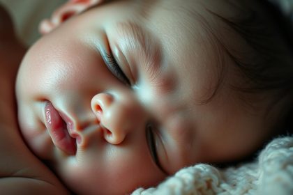 Baby weint im Schlaf