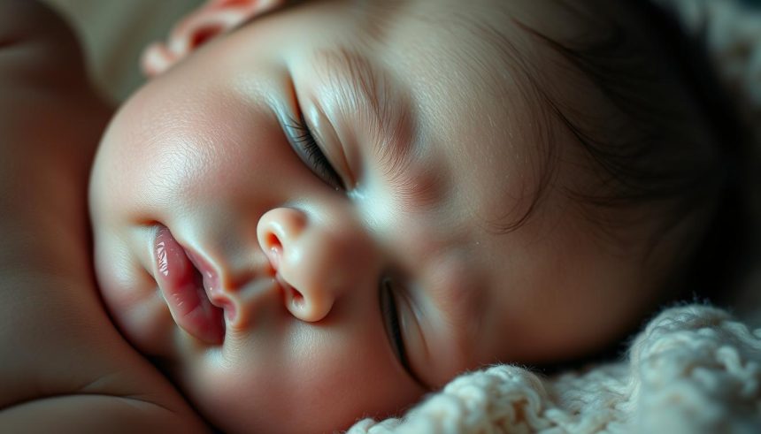 Baby weint im Schlaf