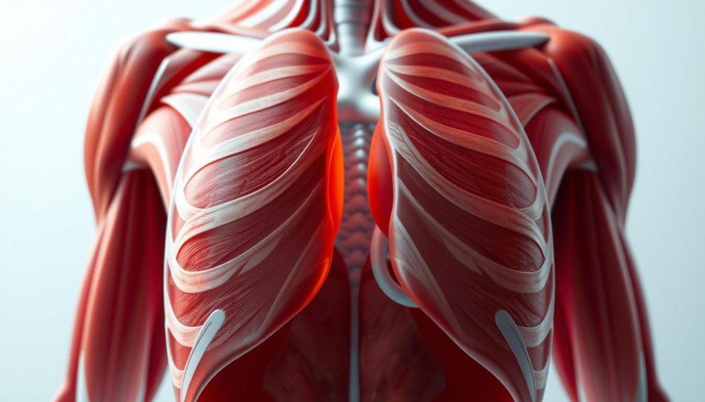 Interkostalmuskeln und Zwerchfell in der Atemmuskulatur