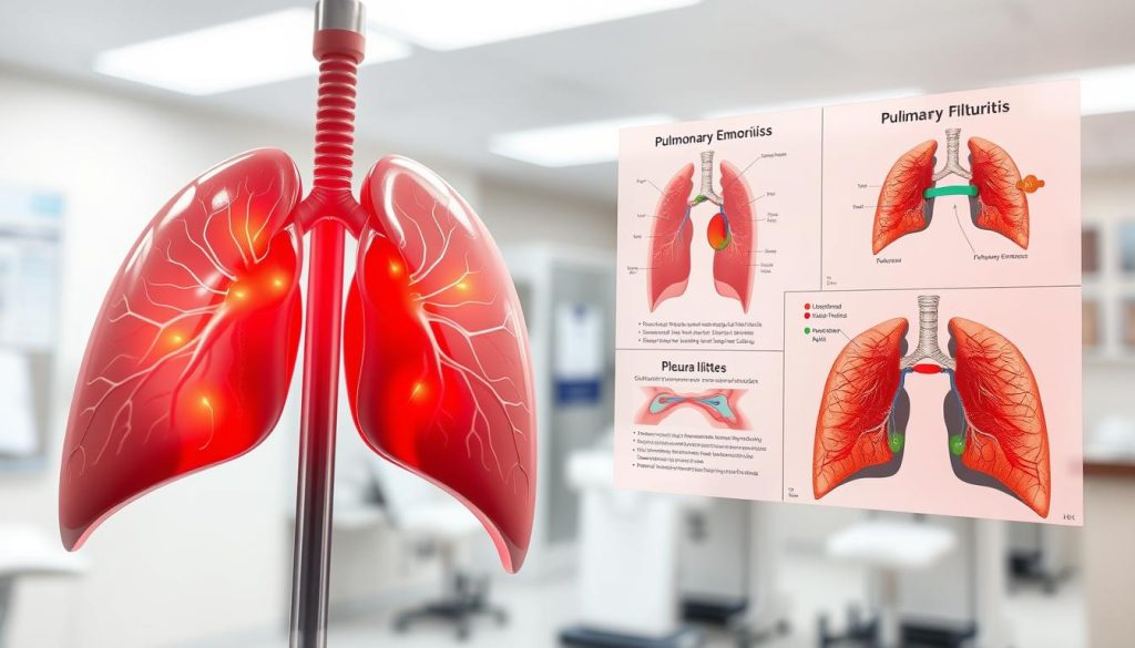 Pulmonale Ursachen including Lungenembolie and Pleuritis